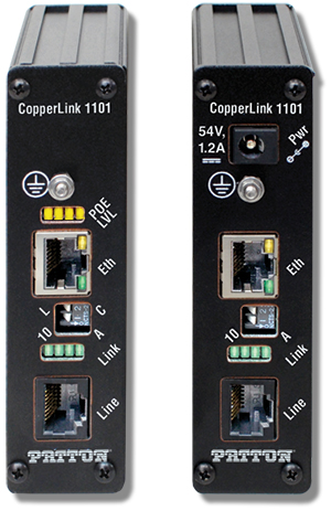 patton copperlink cl1100e industrial grade power-over-ethernet (poe) ethernet extender | up to 3300 ft/1005 meters