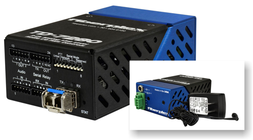 fiberplex line level stereo audio transceiver with serial data and controls (e&m) td-7280