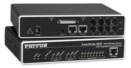 patton smartnode sn4830 analog voip iad | 2 to 8 ports for up to 8 phone or fax calls with adsl, fiber, g.shdsl